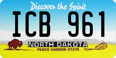 ND license plate ICB961