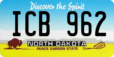 ND license plate ICB962