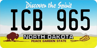 ND license plate ICB965