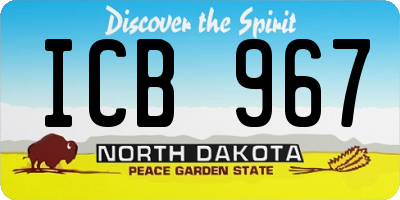 ND license plate ICB967