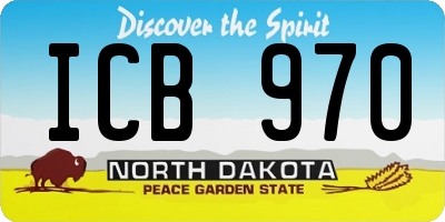 ND license plate ICB970