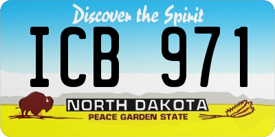 ND license plate ICB971