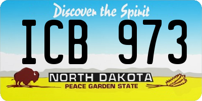 ND license plate ICB973