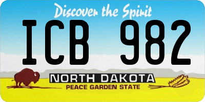 ND license plate ICB982