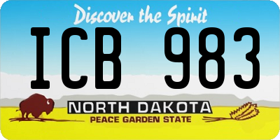 ND license plate ICB983