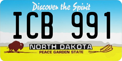 ND license plate ICB991