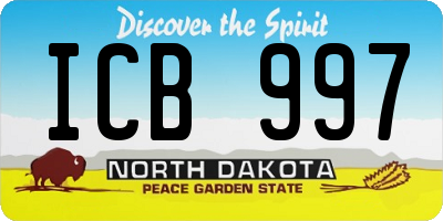 ND license plate ICB997