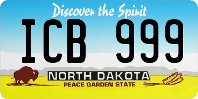 ND license plate ICB999