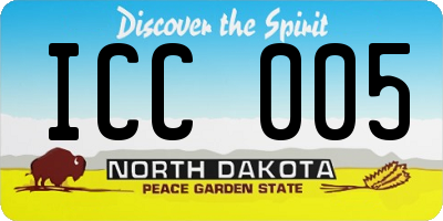 ND license plate ICC005