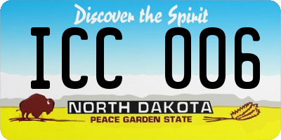 ND license plate ICC006