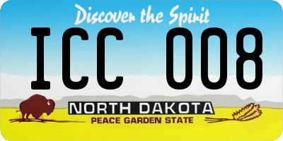 ND license plate ICC008