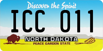ND license plate ICC011