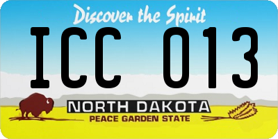 ND license plate ICC013