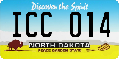 ND license plate ICC014