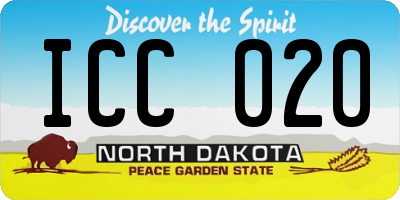 ND license plate ICC020
