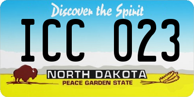ND license plate ICC023