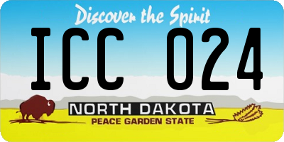 ND license plate ICC024