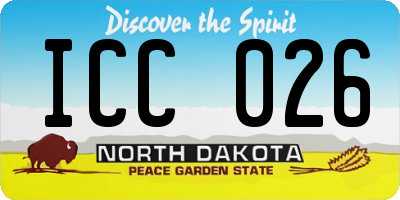 ND license plate ICC026