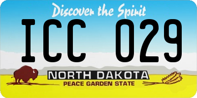 ND license plate ICC029