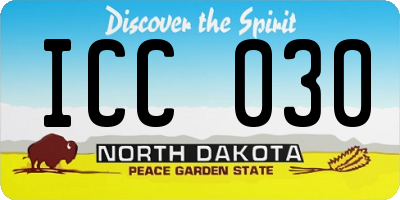ND license plate ICC030