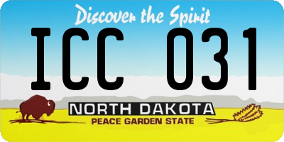 ND license plate ICC031