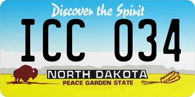 ND license plate ICC034