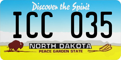 ND license plate ICC035