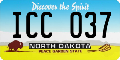 ND license plate ICC037