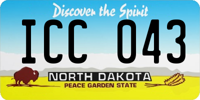 ND license plate ICC043
