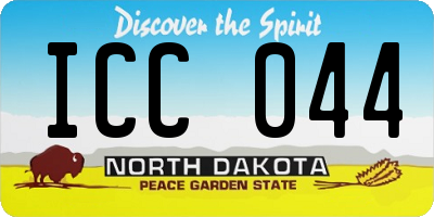 ND license plate ICC044