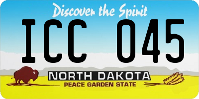 ND license plate ICC045