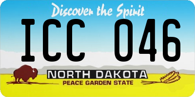 ND license plate ICC046