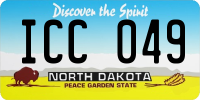 ND license plate ICC049