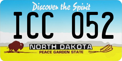ND license plate ICC052