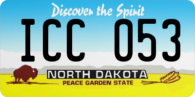 ND license plate ICC053