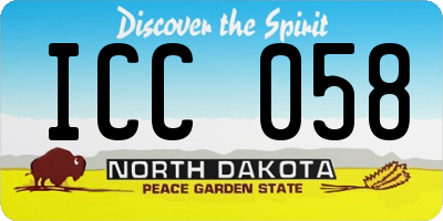 ND license plate ICC058