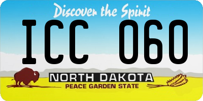 ND license plate ICC060