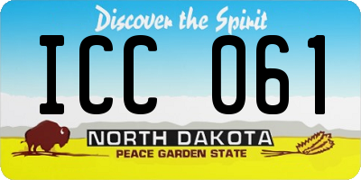 ND license plate ICC061