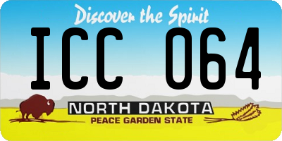 ND license plate ICC064