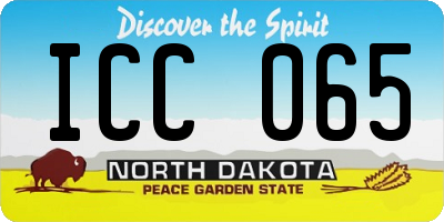 ND license plate ICC065