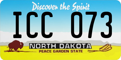 ND license plate ICC073