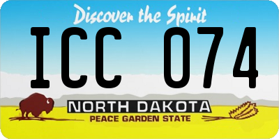 ND license plate ICC074
