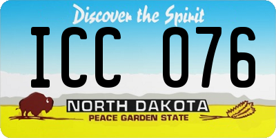 ND license plate ICC076