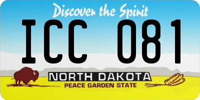ND license plate ICC081