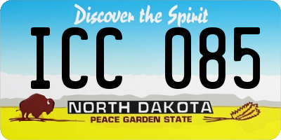 ND license plate ICC085