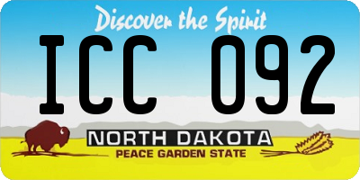 ND license plate ICC092