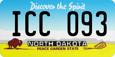 ND license plate ICC093