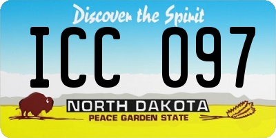 ND license plate ICC097