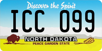 ND license plate ICC099