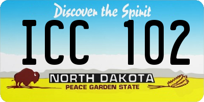 ND license plate ICC102